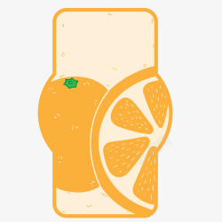 扁平橘子手绘扁平化橙子矢量图高清图片