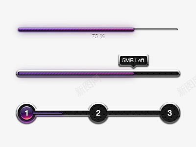 紫色科技感进度条PSDpng免抠素材_新图网 https://ixintu.com ui进度条设计 科技进度条 设计感进度条 进度条