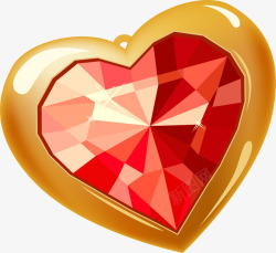红色爱心宝石素材
