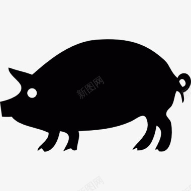 猪的轮廓图标图标