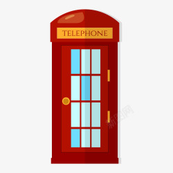 英式电话亭红蓝色英式电话亭矢量图高清图片