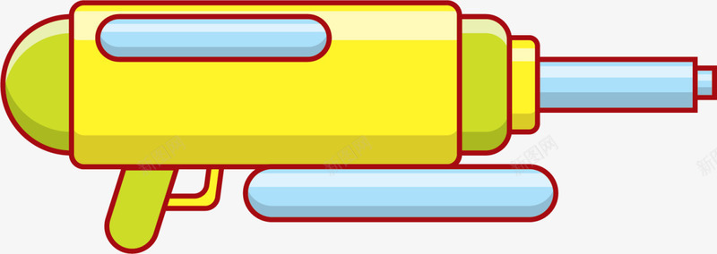 黄色扁平卡通玩具枪png免抠素材_新图网 https://ixintu.com 儿童玩具 游戏 玩具手枪 玩耍 童年 童趣 黄色玩具枪