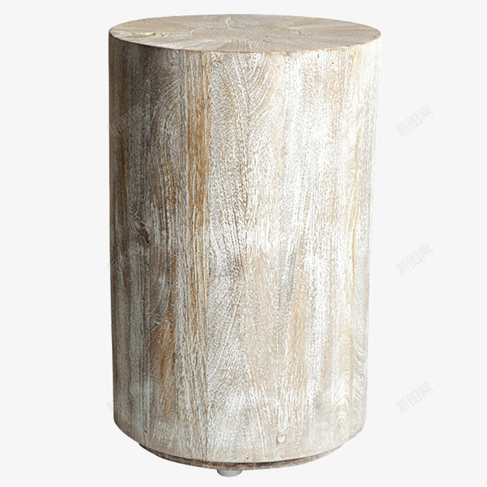 泛白实木坐凳png免抠素材_新图网 https://ixintu.com 做旧 实木圆凳 家装素材 新软装