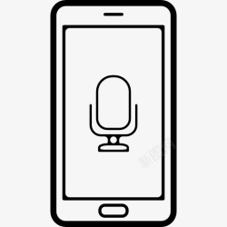 麦克风免扣PNG图麦克风的语音接口符号在手机屏幕图标高清图片