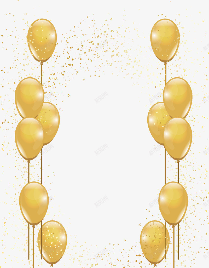 儿童节金色气球装饰png免抠素材_新图网 https://ixintu.com 两串气球 儿童节 气球升空 气球装饰 童趣 金气球 金色气球