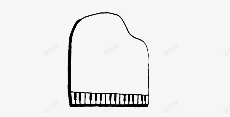 卡通钢琴psd免抠素材_新图网 https://ixintu.com 卡通钢琴 钢琴 黑白画