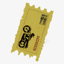 纸质邮票卡通黄色纸质邮票车票门票矢量图高清图片