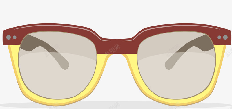 红色框架大号眼镜png免抠素材_新图网 https://ixintu.com 扁平时尚眼镜 扁平风格 时尚眼镜 潮流眼镜 眼镜 矢量眼镜 红色框架
