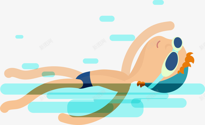 卡通仰泳男孩png免抠素材_新图网 https://ixintu.com 仰泳 健康 卡通 可爱 男孩 童趣 装饰图案 运动