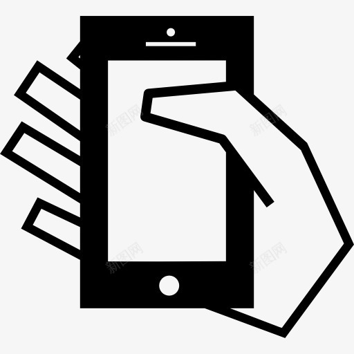 手机在手图标png_新图网 https://ixintu.com 工具 工具和用具 手 手机 握 电话