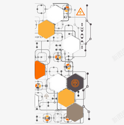 电路元素图案png免抠素材_新图网 https://ixintu.com 多边形 彩色 电路图
