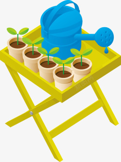 植物浇水桶支架组图素材