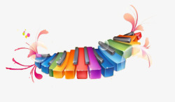 彩色琴键素材