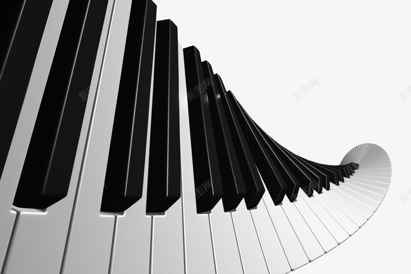 创意钢琴键盘png免抠素材_新图网 https://ixintu.com 创意 艺术 钢琴 键盘 黑白