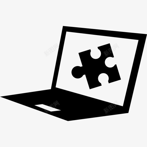 笔记本电脑屏幕上的拼图的形状图标png_新图网 https://ixintu.com 工具 形状 拼图 教育 片 电脑 笔记本 符号