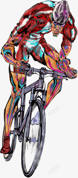 自行车手把特写图片手绘人物男自行车特写高清图片