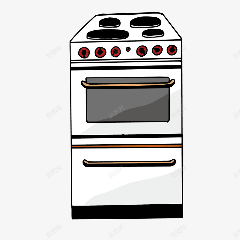 卡通烤箱png免抠素材_新图网 https://ixintu.com 厨具 厨房用品 烤箱 矢量卡通