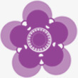 手绘紫色花卉婚纱写真模板素材