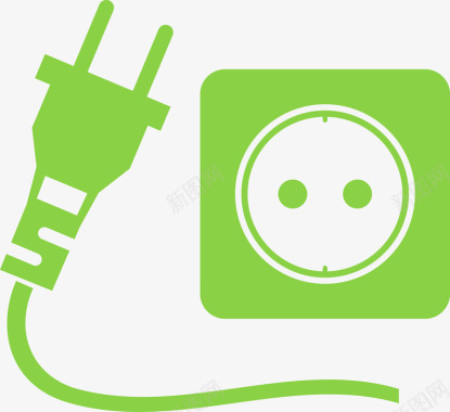 绿色插座图标图标