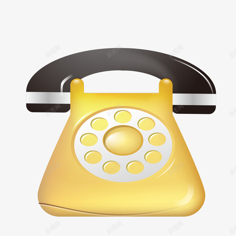 复古电话机png免抠素材_新图网 https://ixintu.com 听电话 复古 打电话 电话机 黄色