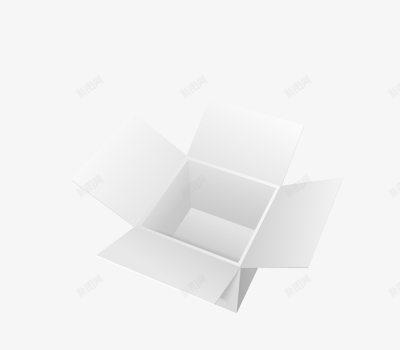 白色纸质展开包装箱png免抠素材_新图网 https://ixintu.com 包装箱 白色包装箱 矢量包装箱 纸质展开