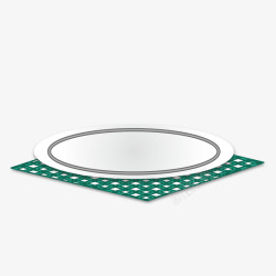 绿色洗碗布盘子与桌布高清图片