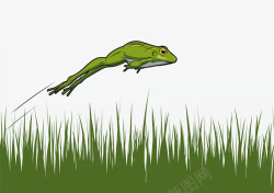 草丛上跳跃的青蛙素材