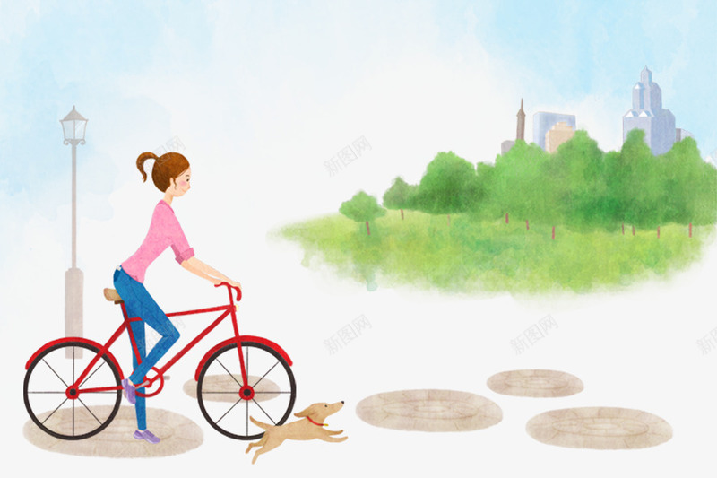 骑行女孩png免抠素材_新图网 https://ixintu.com 低碳生活 低碳节能 公益 单车 卡通手绘 女 彩色 环保 生态理念 绿色 自行车 装饰 骑自行车 骑行