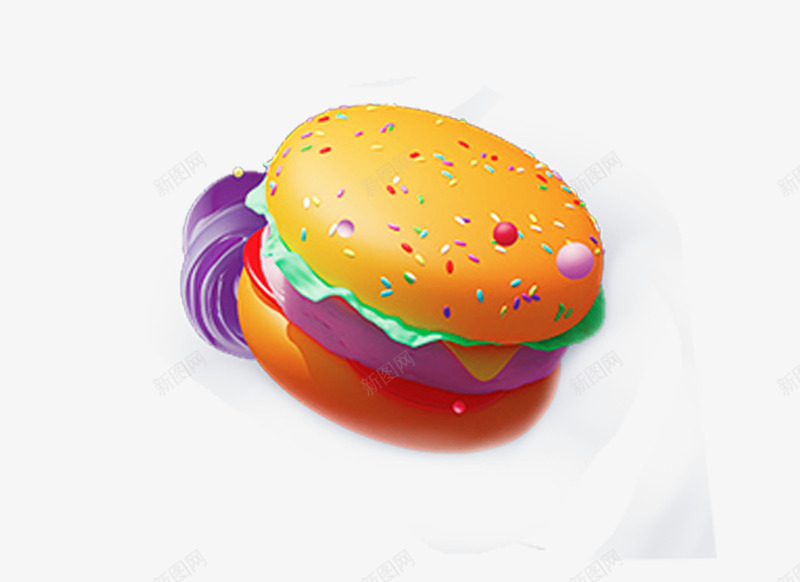 卡通汉堡插画png免抠素材_新图网 https://ixintu.com 卡通 卡通插画 插画 汉堡 素材