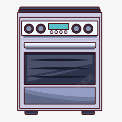 扁平化家电创意烤箱矢量图高清图片