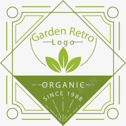 可放logo绿色复古花园标志绿叶矢量图图标高清图片