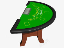 半圆绿色桌面赌博桌素材