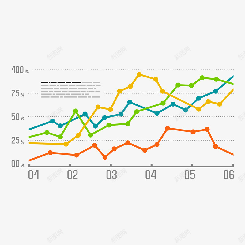彩色折线分析png免抠素材_新图网 https://ixintu.com 彩色 折线 数据 素材