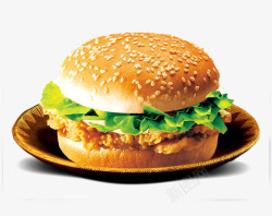 香辣鸡肉堡汉堡套餐高清图片