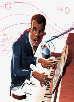 音乐家海报黑人钢琴会高清图片