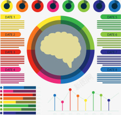 彩色步骤信息图表素材