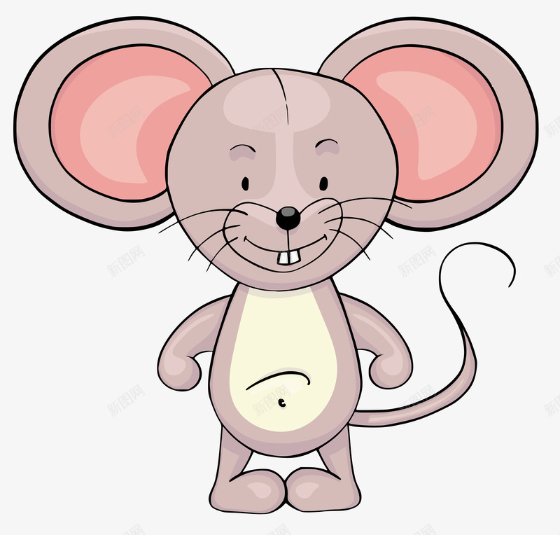 可爱的小老鼠卡通图png免抠素材_新图网 https://ixintu.com 动物 卡通 可爱的 大耳朵 小老鼠 尾巴 胡须