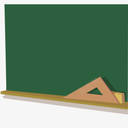 绿色三角尺卡通黑板尺子高清图片