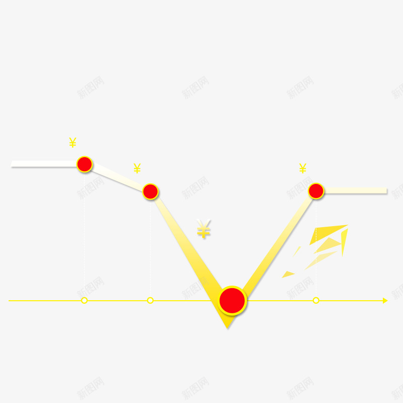 PPT趋势图表png免抠素材_新图网 https://ixintu.com PPT素材 信息图表 折线 趋势图表 黄色