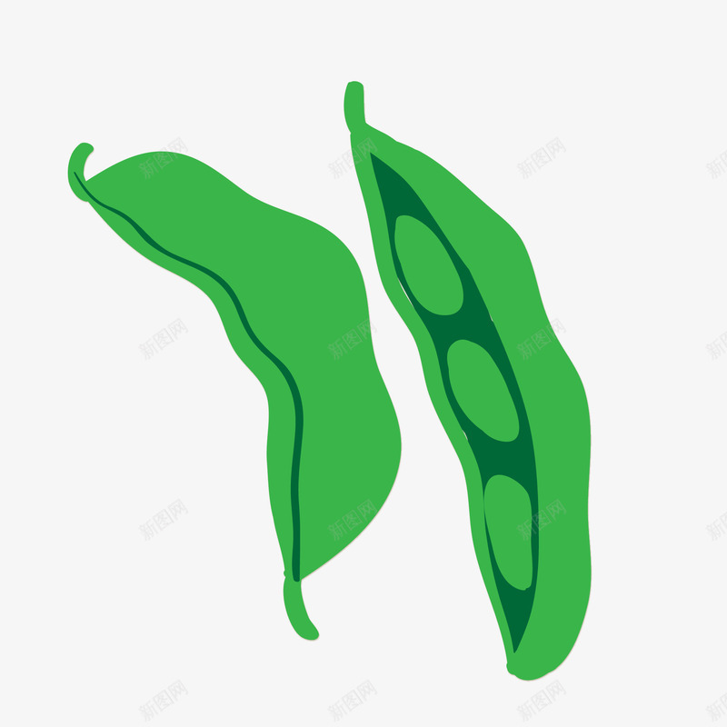 卡通豌豆蔬菜矢量图ai免抠素材_新图网 https://ixintu.com 517吃货节 农场 植物设计 绿色 蔬菜 矢量图