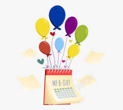 生日日历带气球的生日日历高清图片