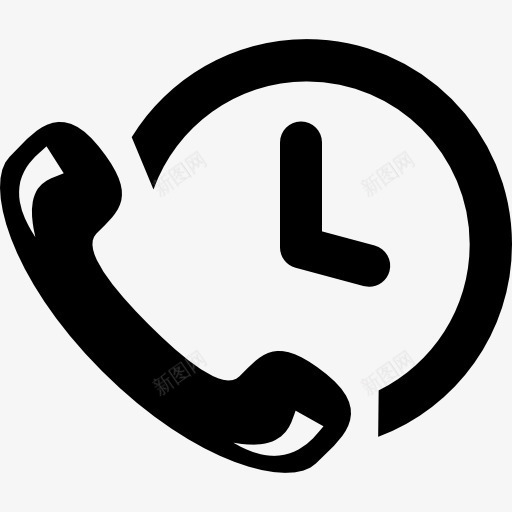手机耳和一个时钟图标png_新图网 https://ixintu.com 交货 工具 工具和用具 手机 时钟 沟通 物流配送 电话 耳