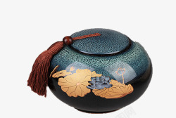 丝绦陶瓷茶罐高清图片