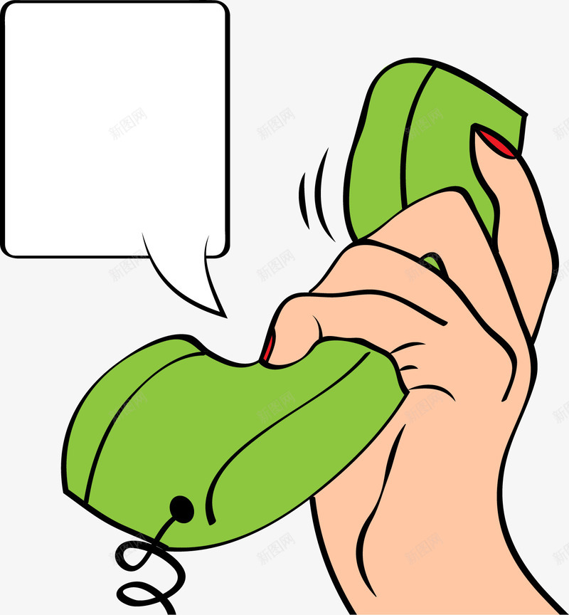 手拿绿色电话机矢量图eps免抠素材_新图网 https://ixintu.com 对话框 打电话 电话机 矢量素材 绿色电话 矢量图