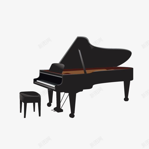 钢琴凳子矢量图ai免抠素材_新图网 https://ixintu.com 乐器 钢琴 矢量图