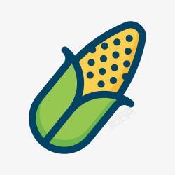 玉米粮食绿色手绘玉米美食元素矢量图高清图片