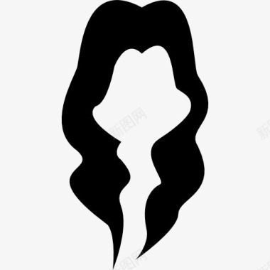 女黑长头发的形状图标图标