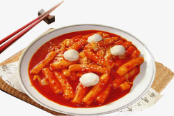白色韩式年糕泡菜年糕高清图片