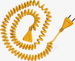 黄色电话线插头素材