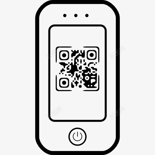 QR码在手机屏幕上图标png_新图网 https://ixintu.com 大纲代码 屏幕 工具 工具和器具 手机 手机QR码 手机屏幕展示图 电话